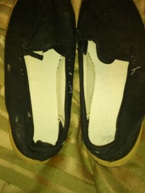 TDCJ Issued Navy Blue Slip-On Canvas Flats with Tan Soles